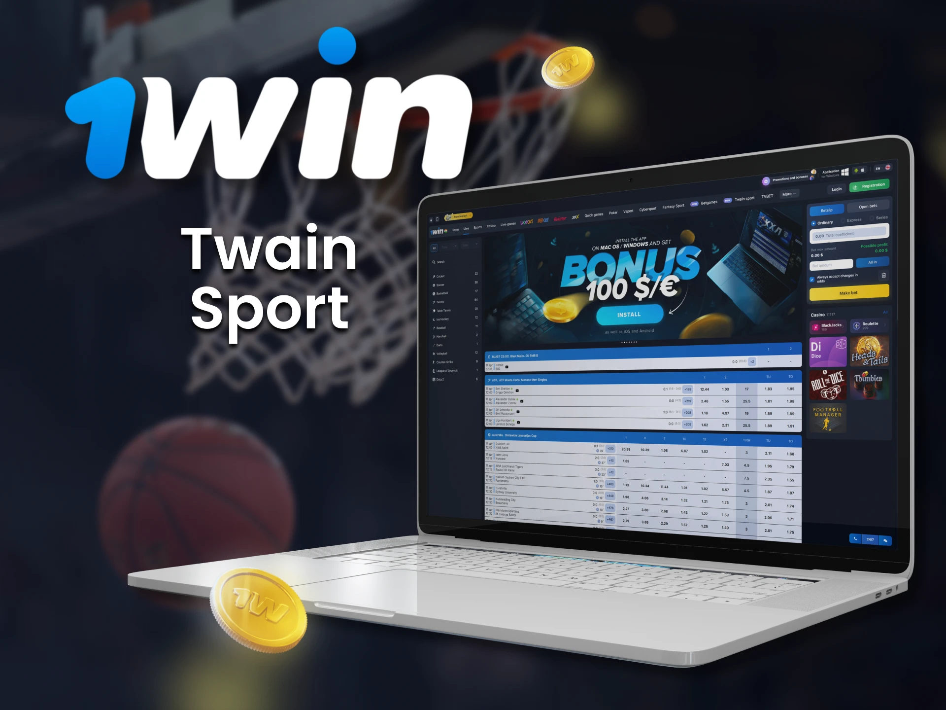 Bet on Twain Sport at 1Win.
