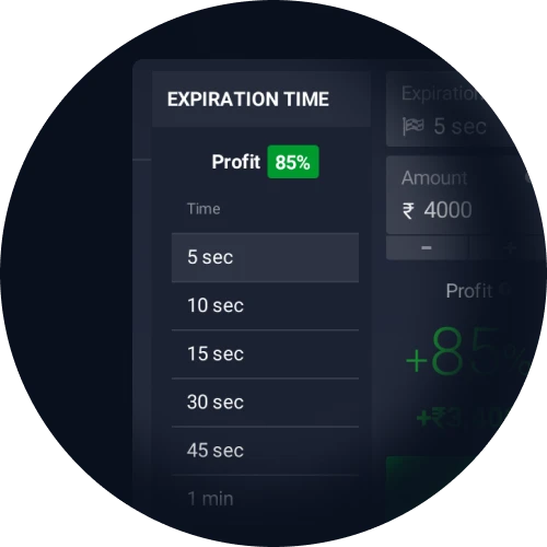 Choose a time frame in the right part of the 1Win interface.