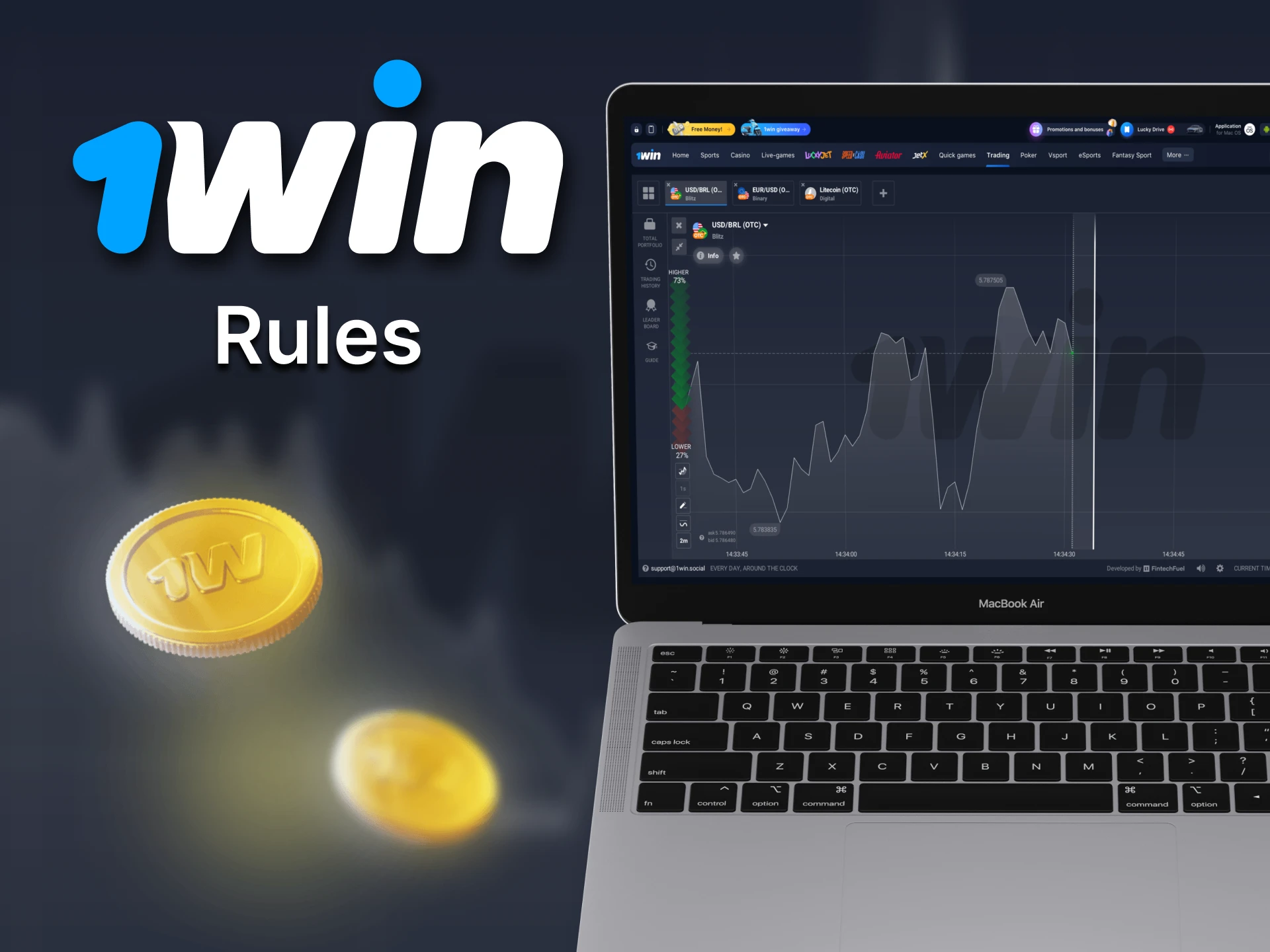 The trading process on 1Win is simple.