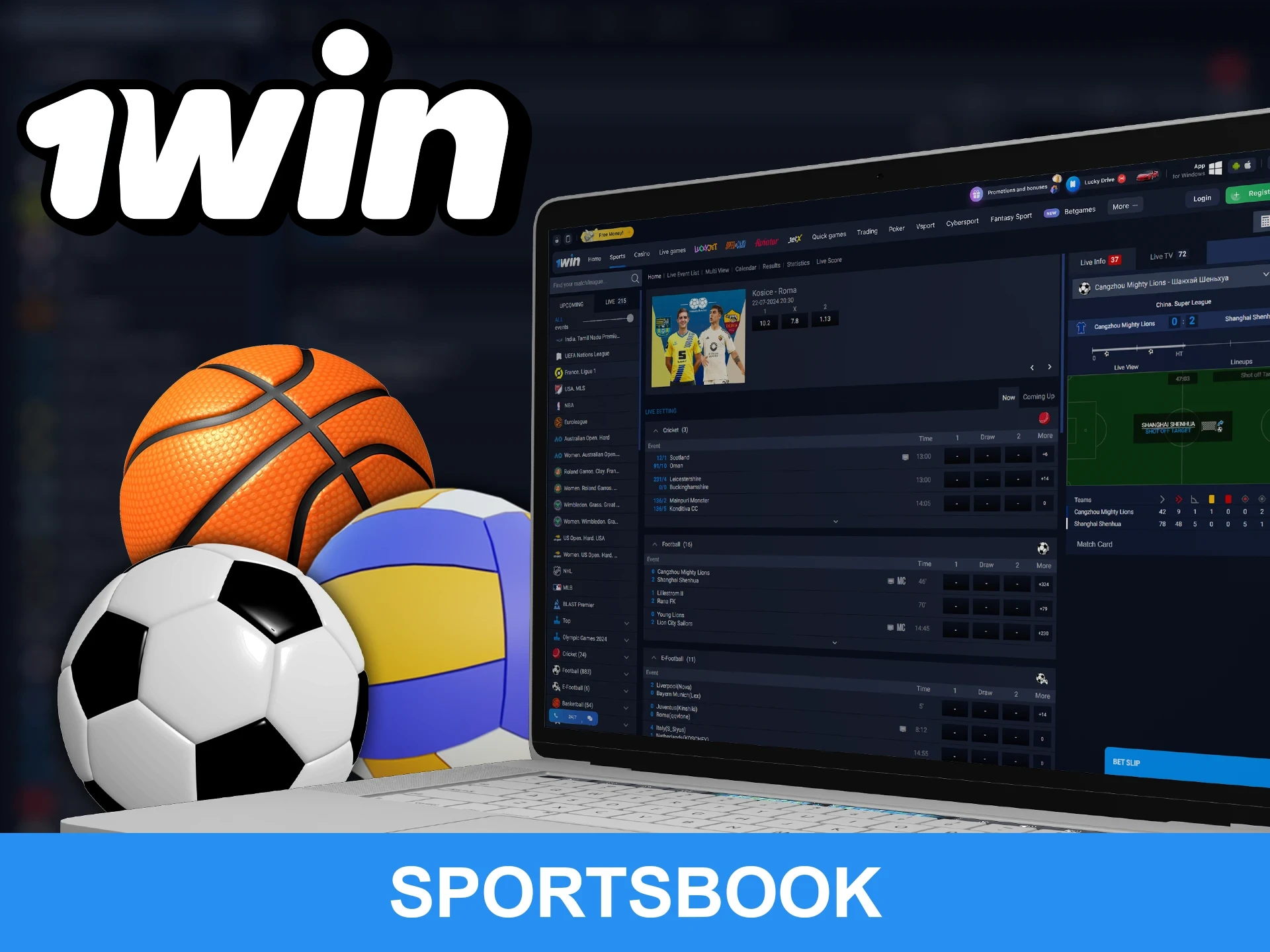 Find out which sports categories for betting at 1win are popular in India.