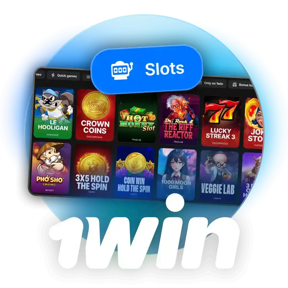 For games on 1win, choose Slots.